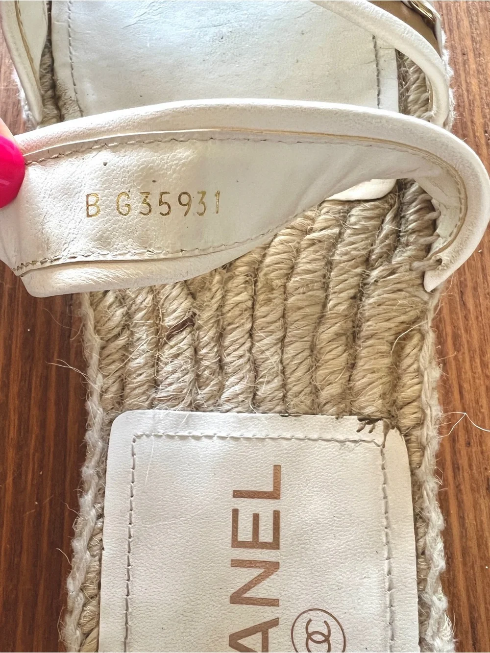 Chanel White Leather Espadrilles